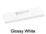 PMR washbasin top, suitable for people with reduced mobility, W. 80 to 200 cm x D. 46 to 80 cm, high quality composite resin, smooth white finish, Free Delivery.